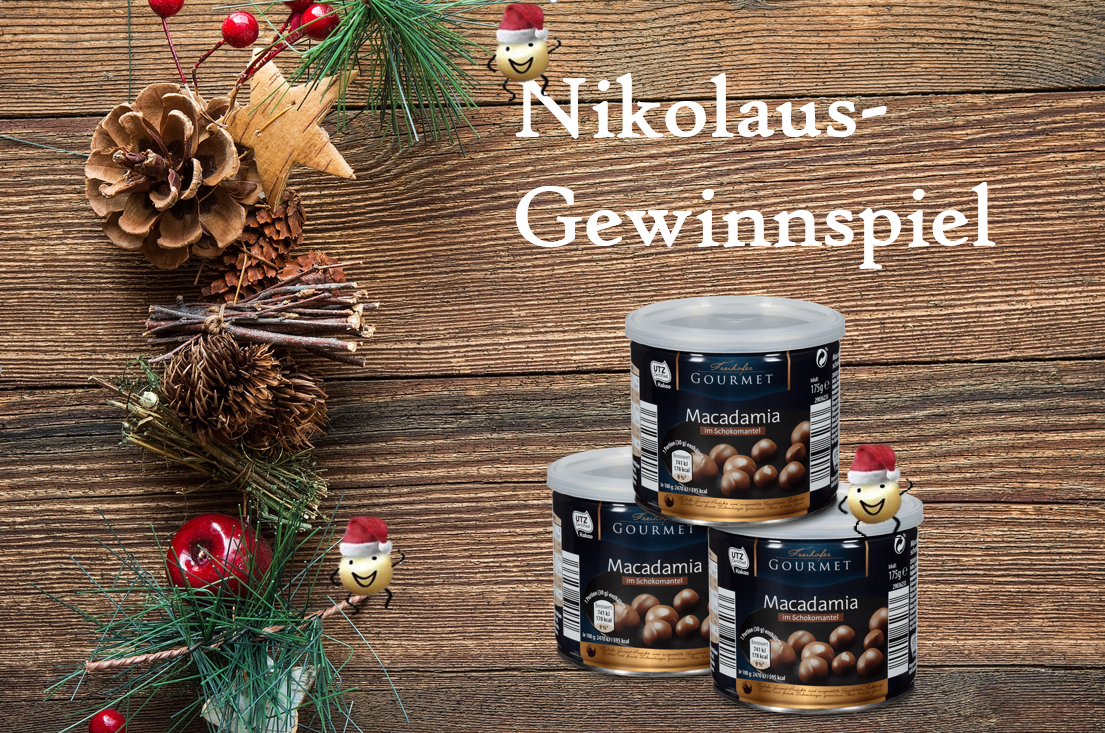 Nikolaus-Gewinnspiel: 3x Macadamias im Schokomantel