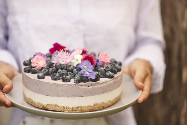 Zitronen und Heidelbeer Macadamia „Käsekuchen“